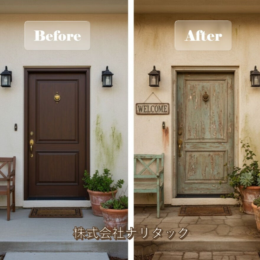 ✨おしゃれなエイジング塗装で玄関周りを大変身させました！✨